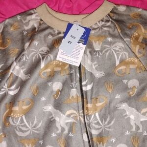 Carter's Dinosaur Print Kids Pajamas - Gray and Brown